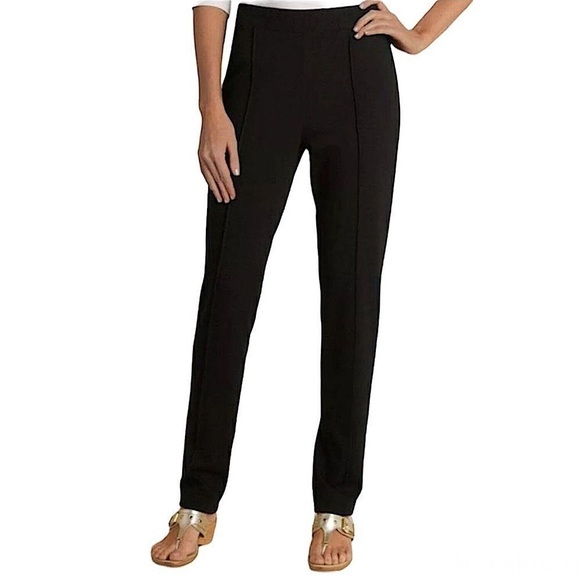 Soft Surroundings Women's Elastic Skinny Stretch Knit Pants in Black Size Medium - Picture 1 of 8